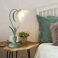 LuminaVale vintage fransk bordlampe med blomsterdekoration