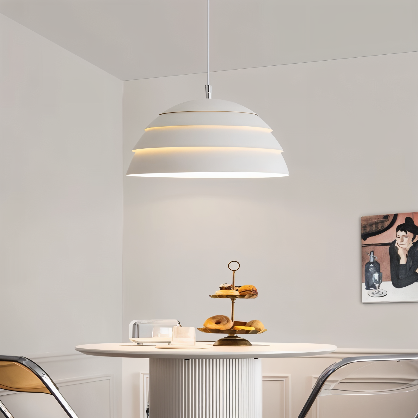 Lampă suspendată LumaNova Halo Dome pentru living modern