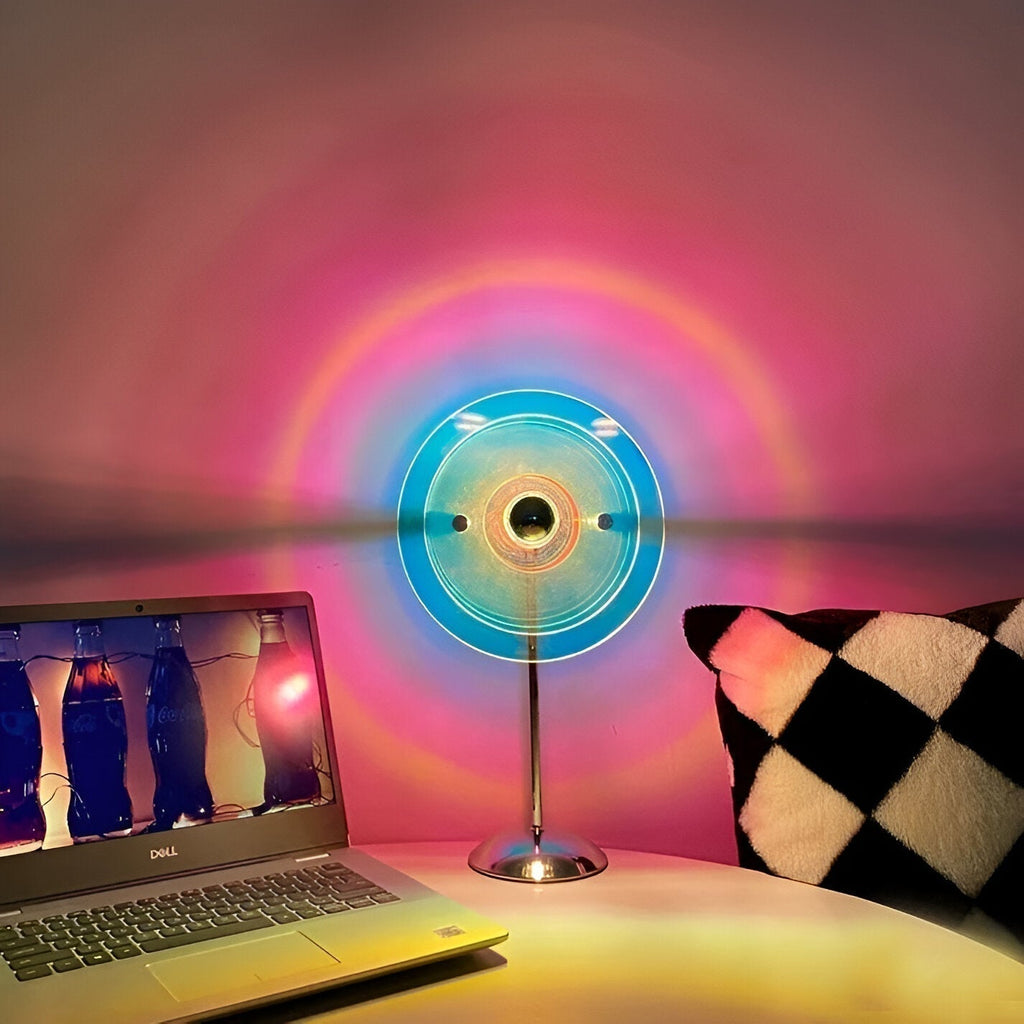 Orion Retro disková LED stolní lampa na stůl, komodu a noční stolek