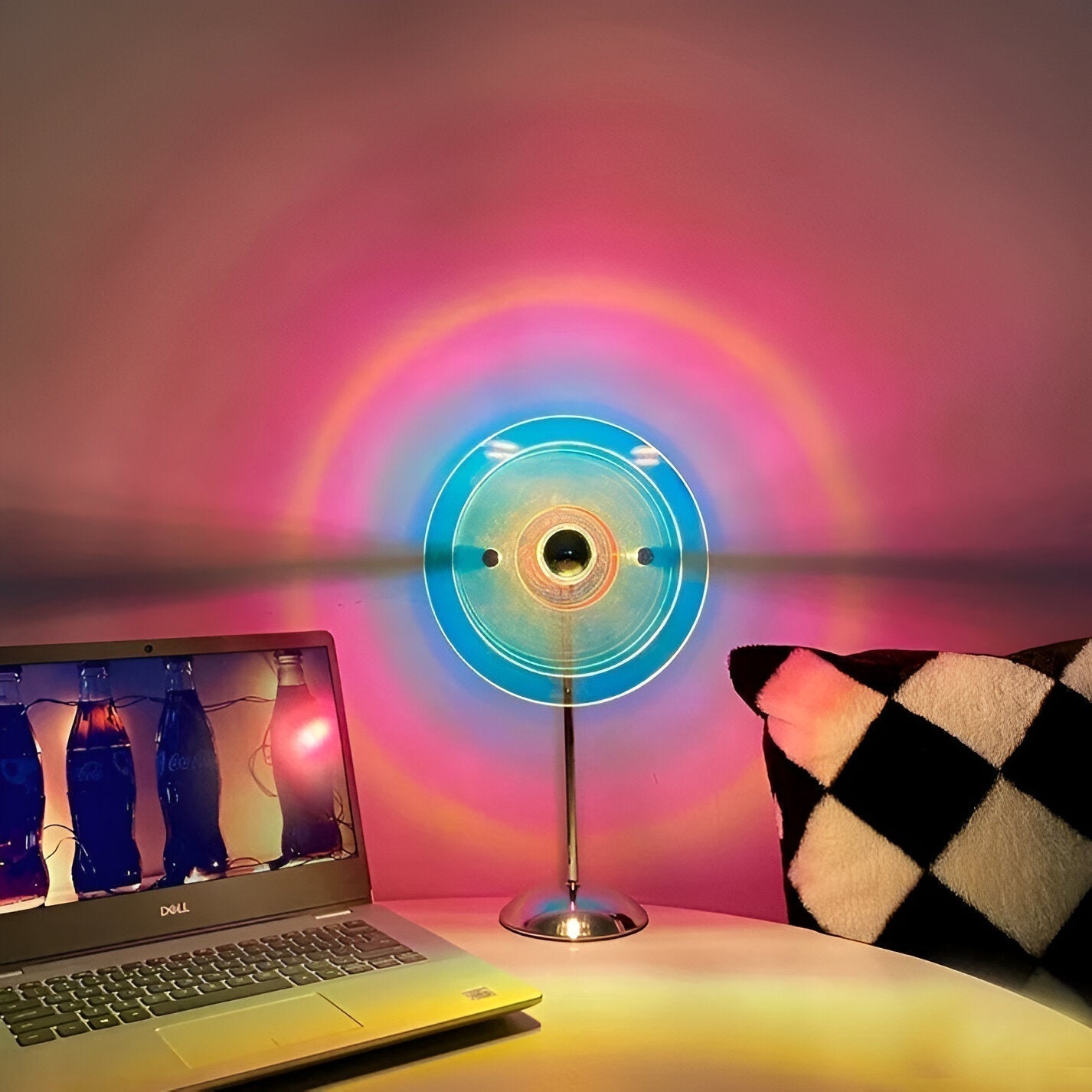 Orion Retro disková LED stolní lampa na stůl, komodu a noční stolek