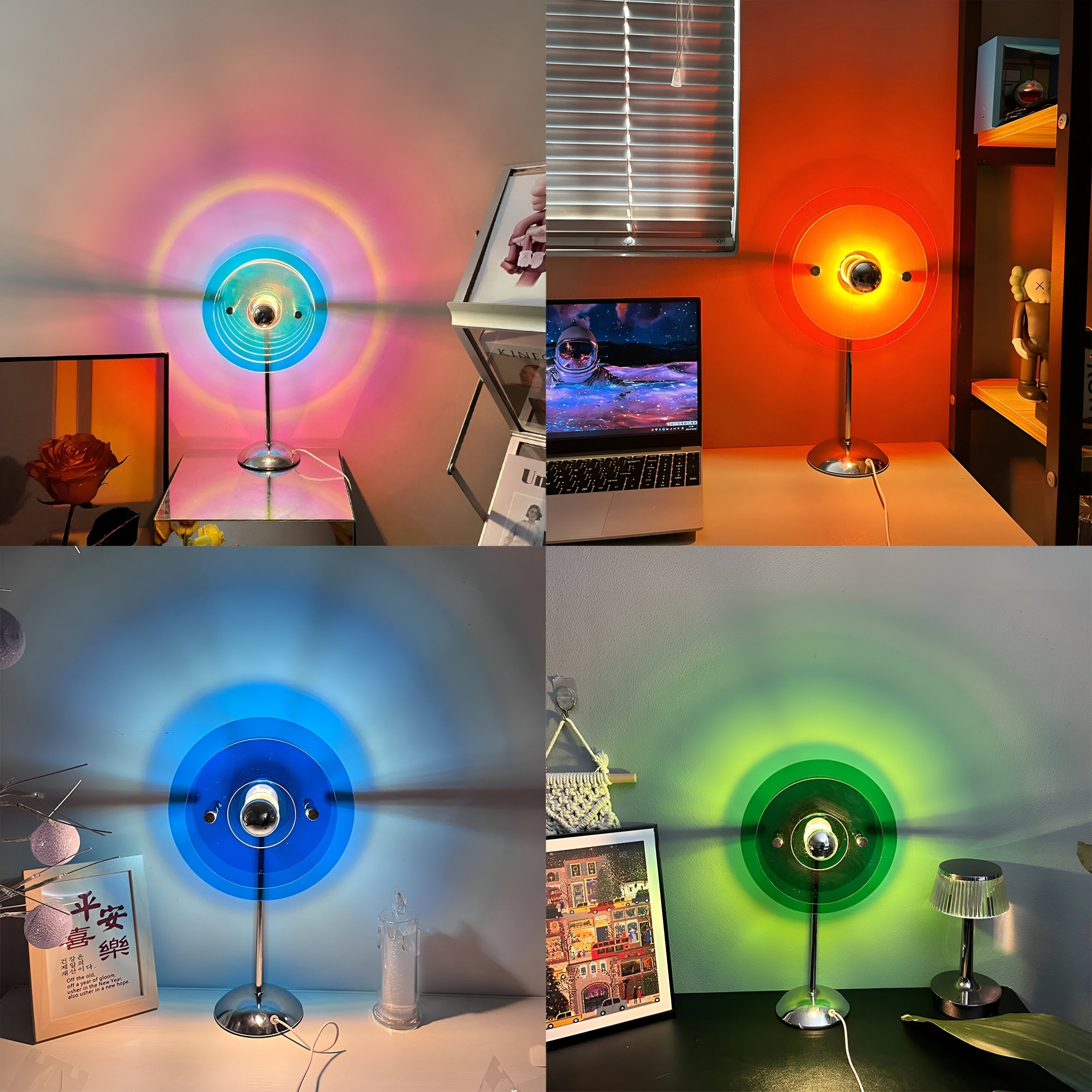 Orion Retro disková LED stolní lampa na stůl, komodu a noční stolek