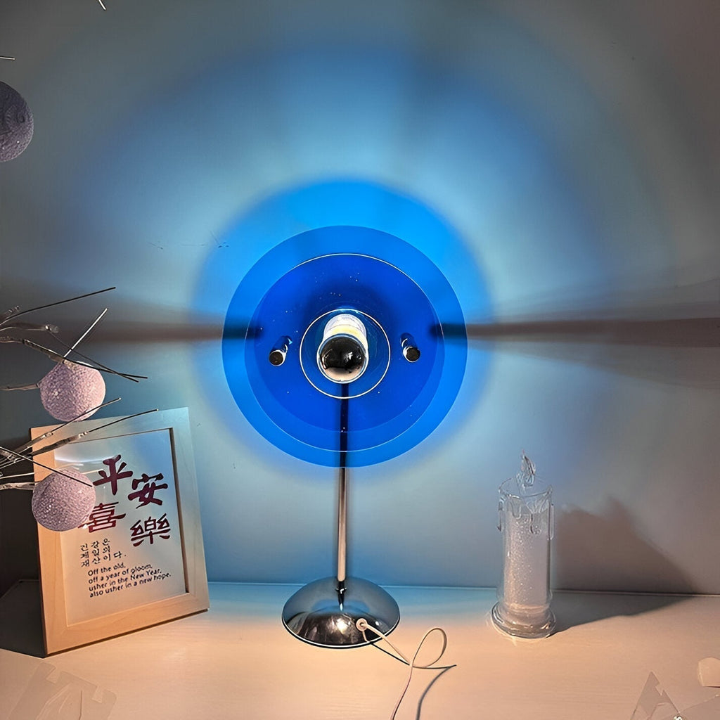 Orion Retro disková LED stolní lampa na stůl, komodu a noční stolek