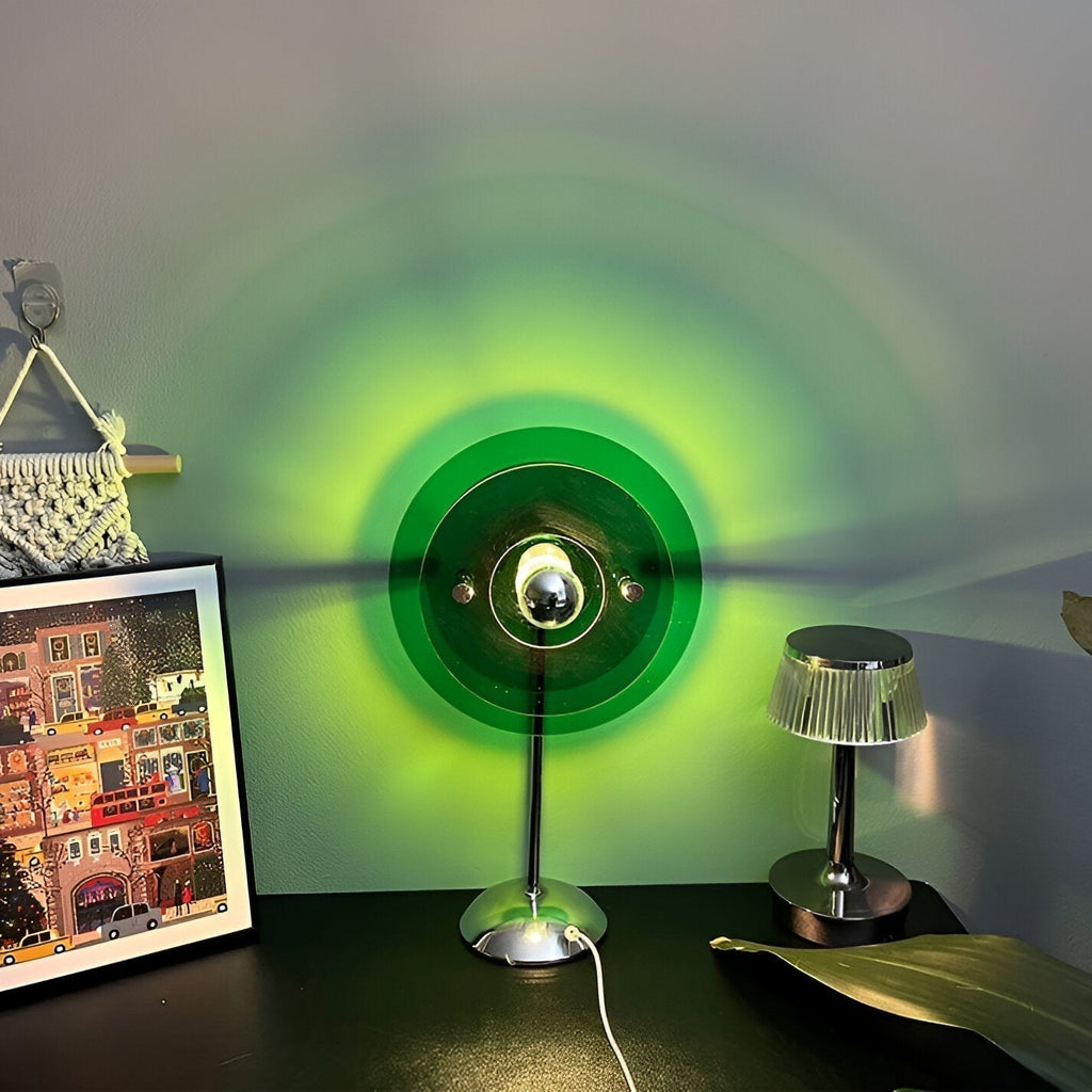 Orion Retro disková LED stolní lampa na stůl, komodu a noční stolek