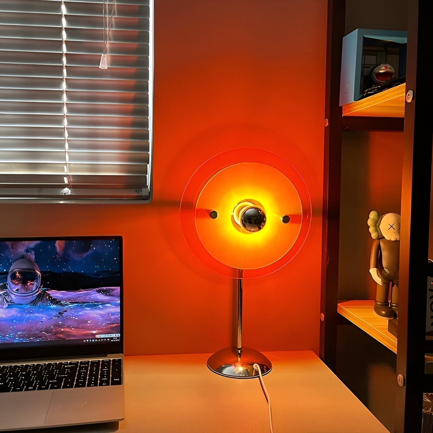 Orion Retro disková LED stolní lampa na stůl, komodu a noční stolek