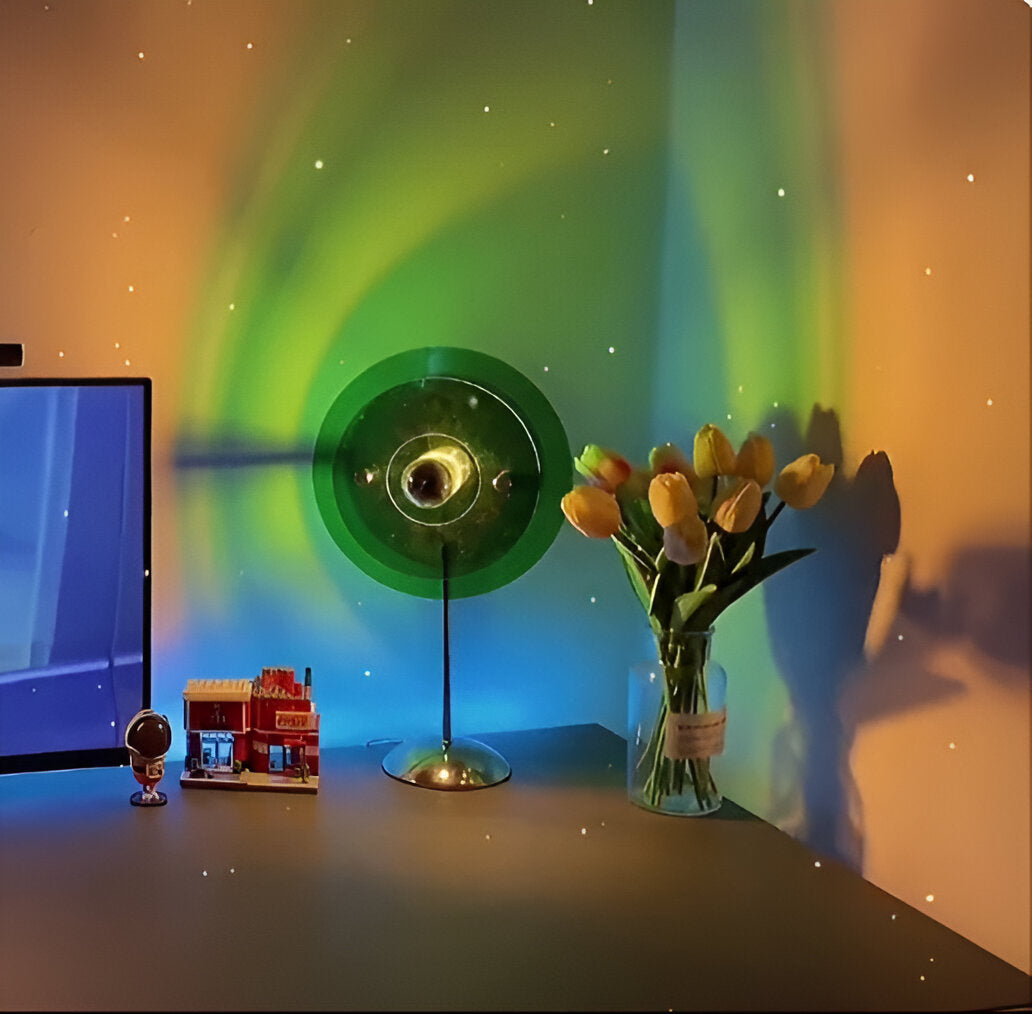 Orion Retro disková LED stolní lampa na stůl, komodu a noční stolek