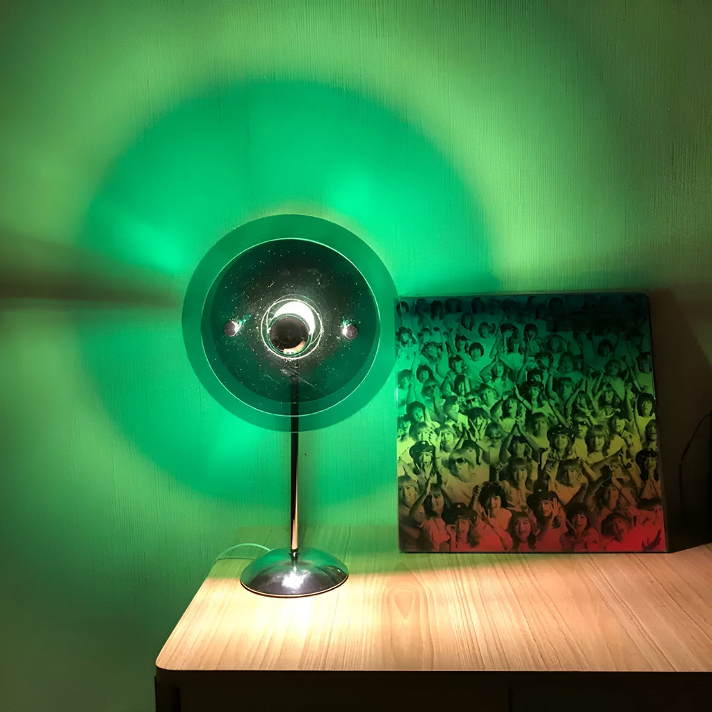 Orion Retro disková LED stolní lampa na stůl, komodu a noční stolek