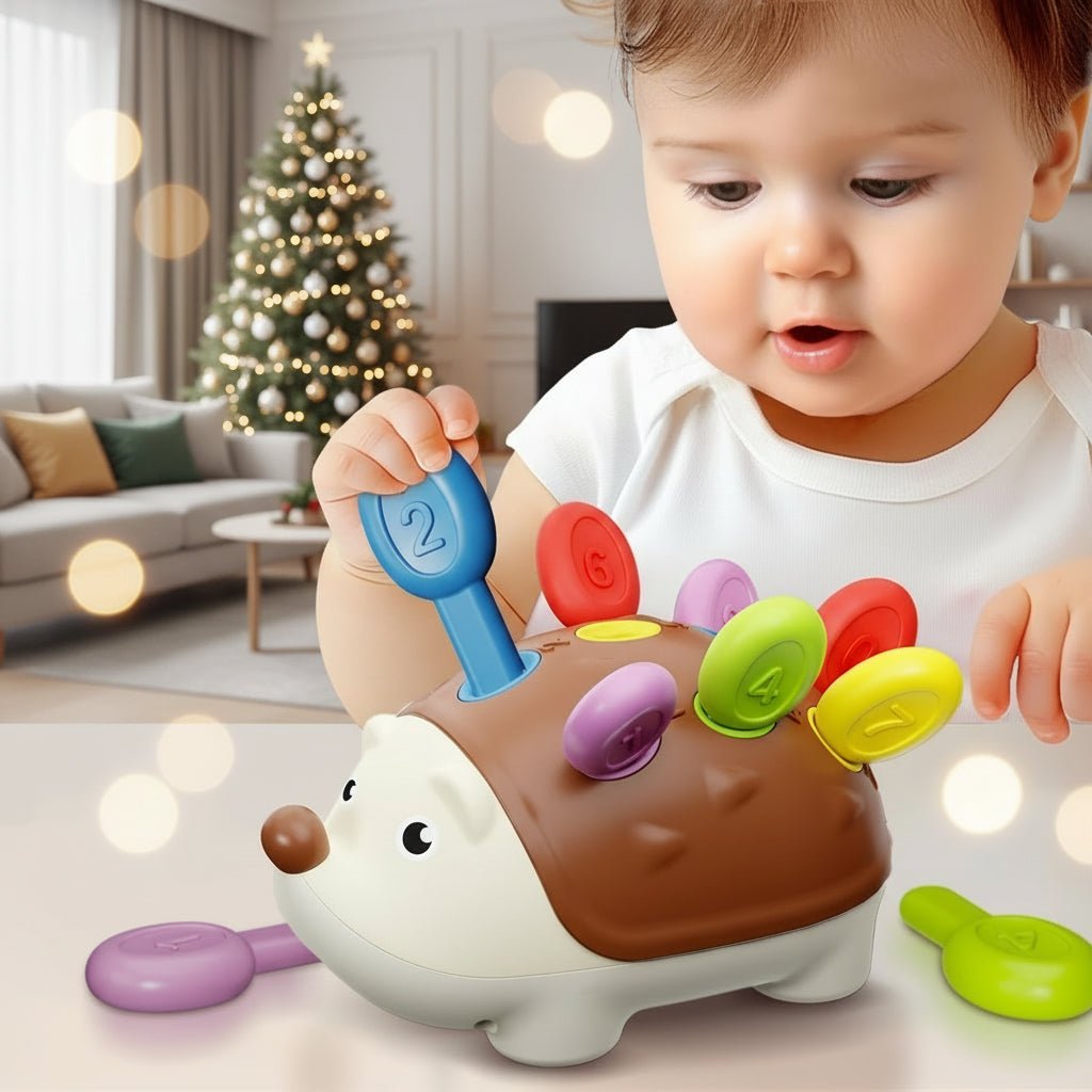 HedgeSpark Montessori Igelspielzeug Farben und Zahlen für Kleinkinder Motorische Fähigkeiten