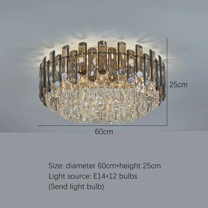 Stropní svítidlo Luma Crystal s obdélníkovým ocelovým rámem