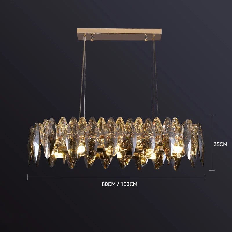 Lampadario a Foglia di Cristallo Nordico Aurelia dalla Collezione Lumen