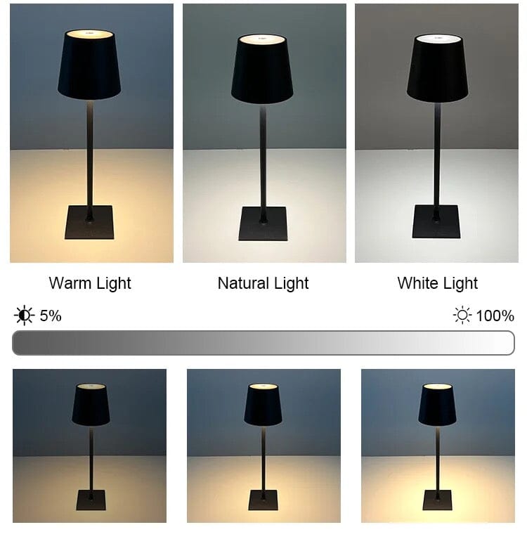 Lampada da Tavolo LED Ricaricabile Senza Fili e Dimmerabile HaloLux