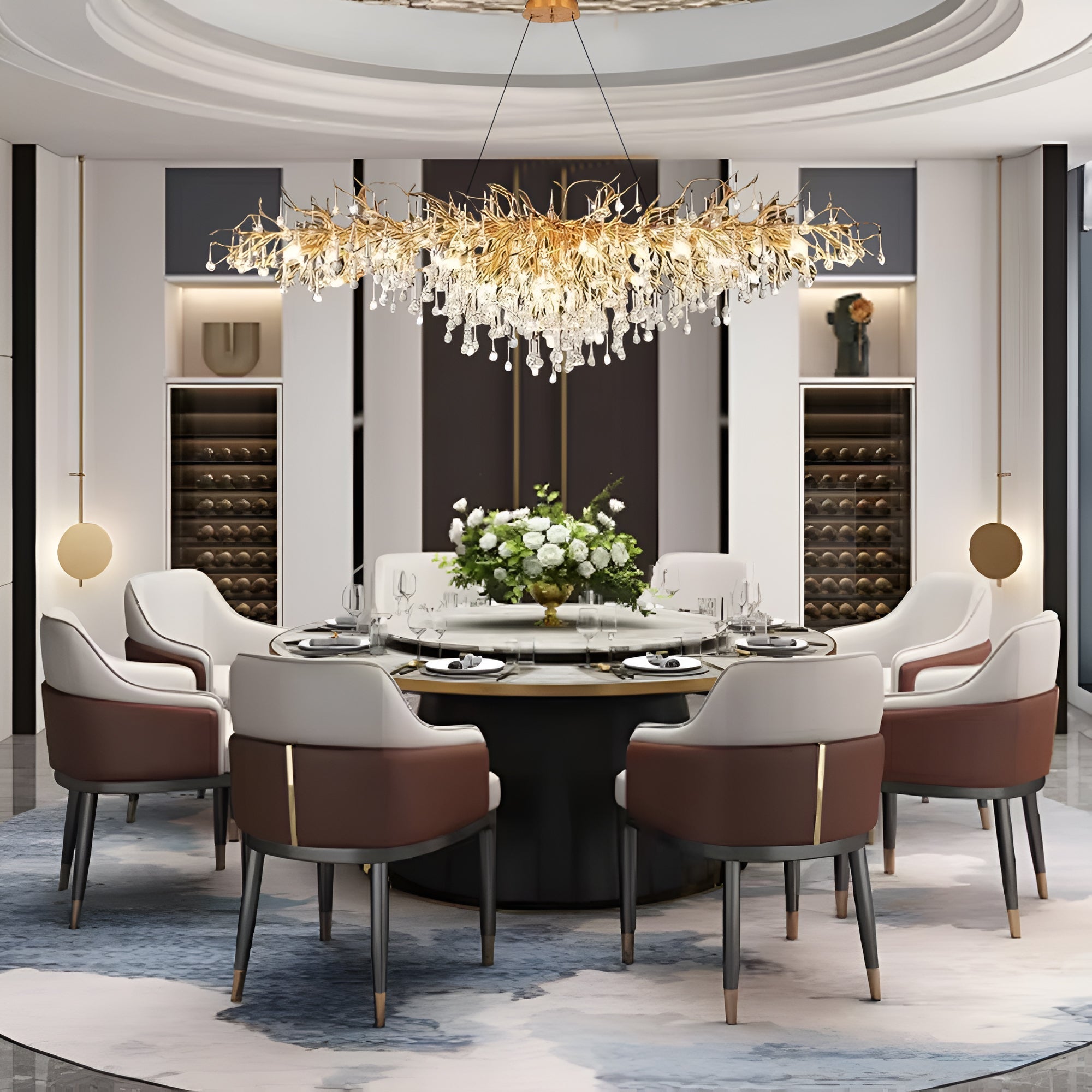 Aurora Crystal Chandelier With Customizable Lighting Elegance
