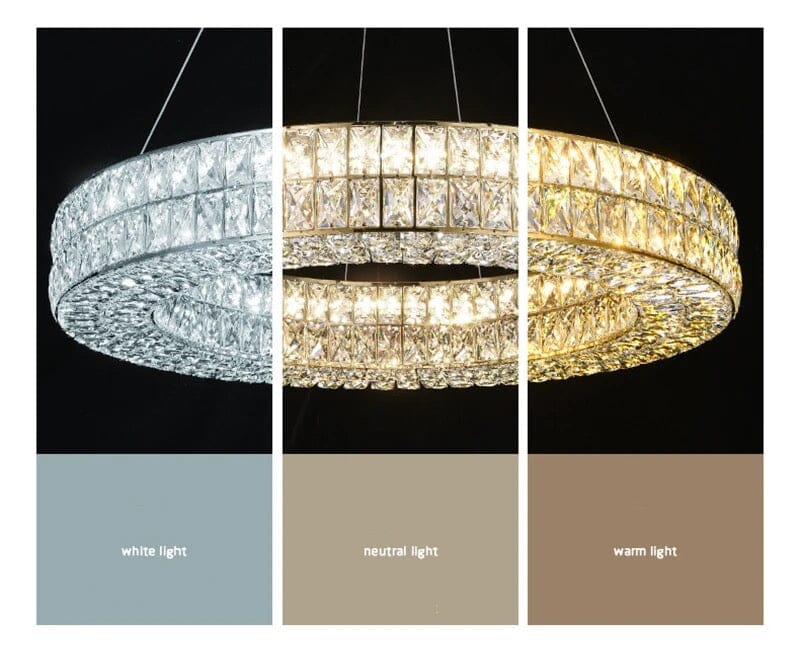 AstraLux Chrome Ring Chandelier Elegant Ceiling Light
