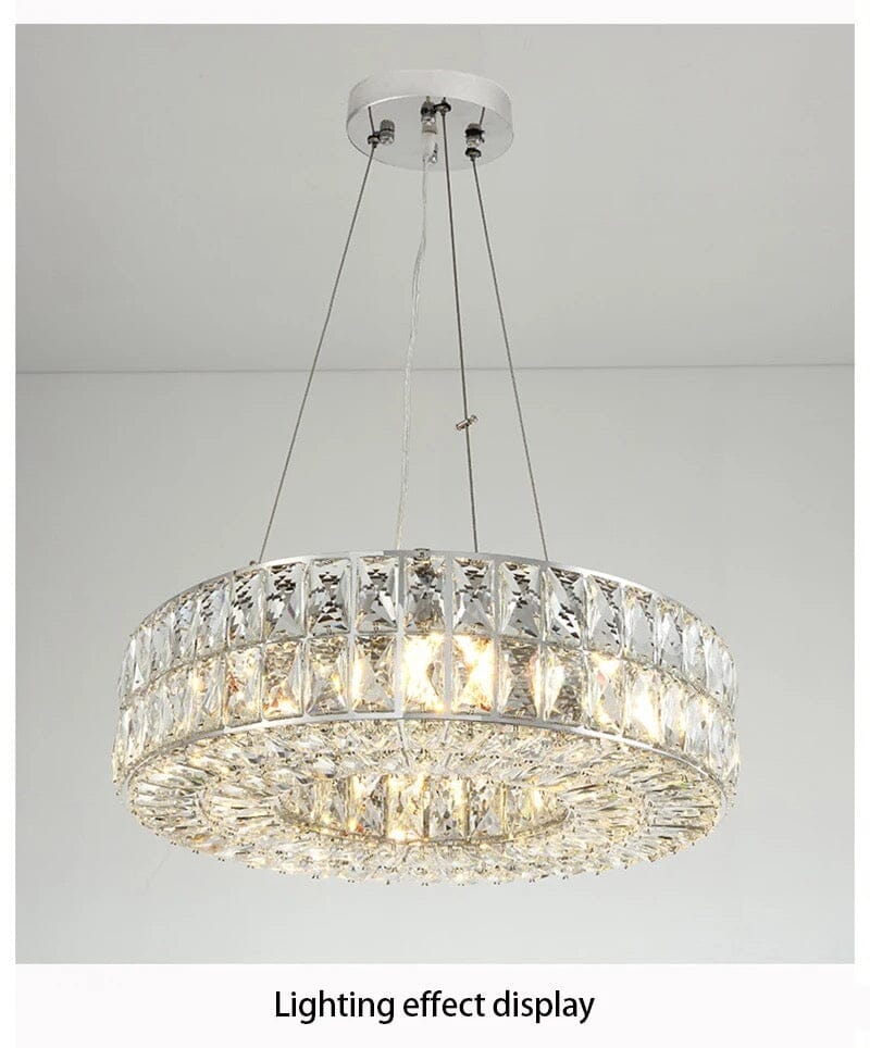 AstraLux Chrome Ring Chandelier Elegant Ceiling Light