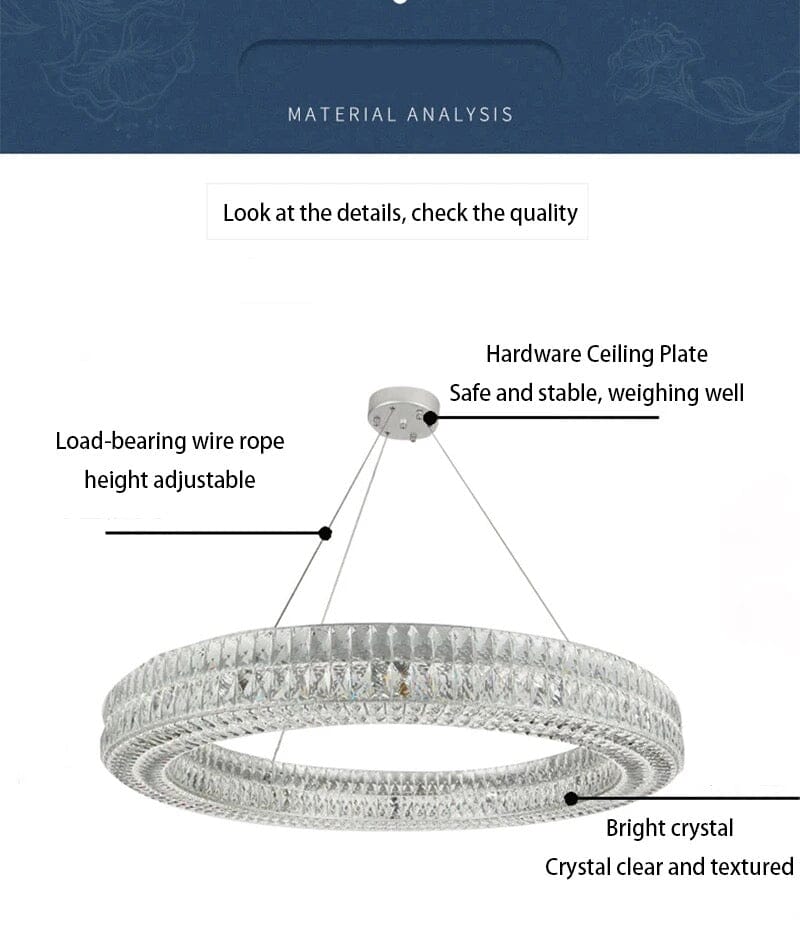 AstraLux Chrome Ring Chandelier Elegant Ceiling Light
