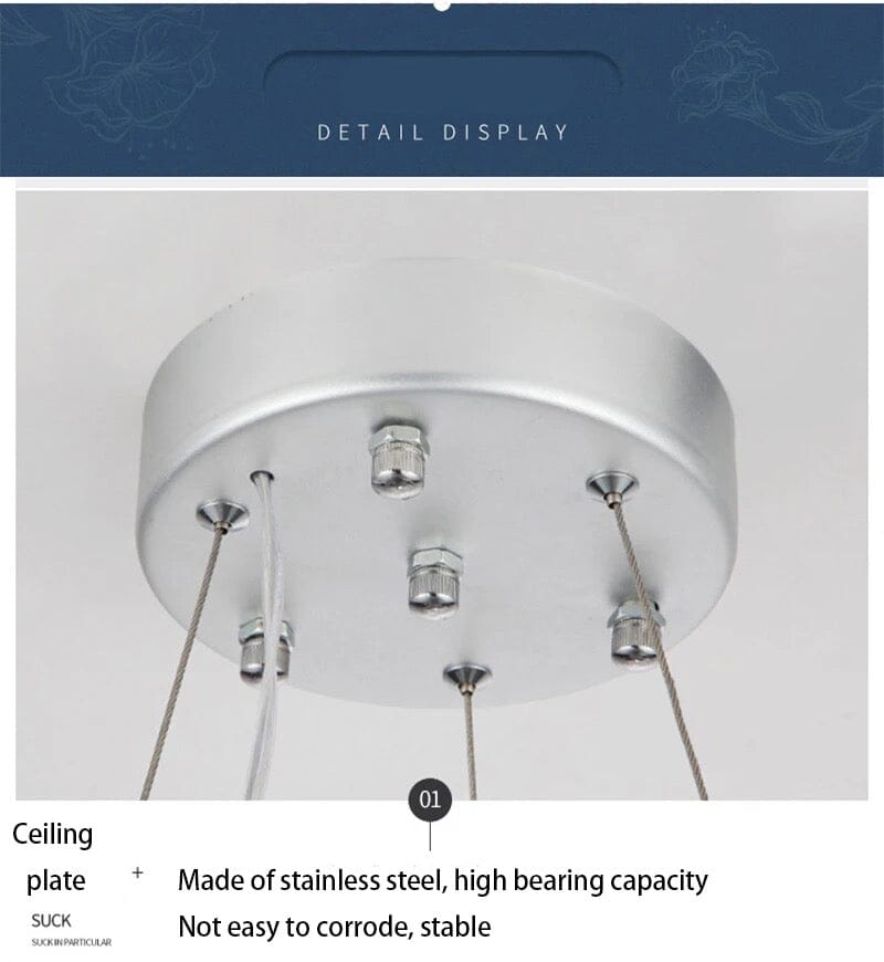 AstraLux Chrome Ring Chandelier Elegant Ceiling Light