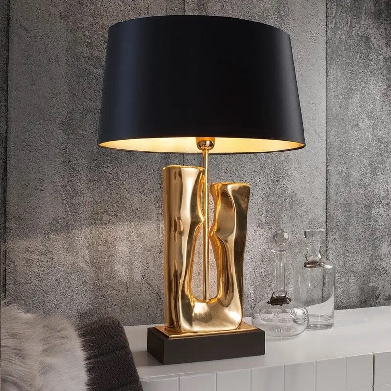 Aura Trunk Table Lamp With Marble Accent And Gold Trim