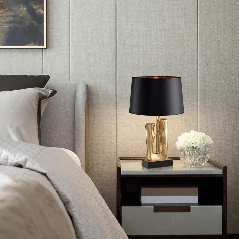 Aura Trunk Table Lamp With Marble Accent And Gold Trim