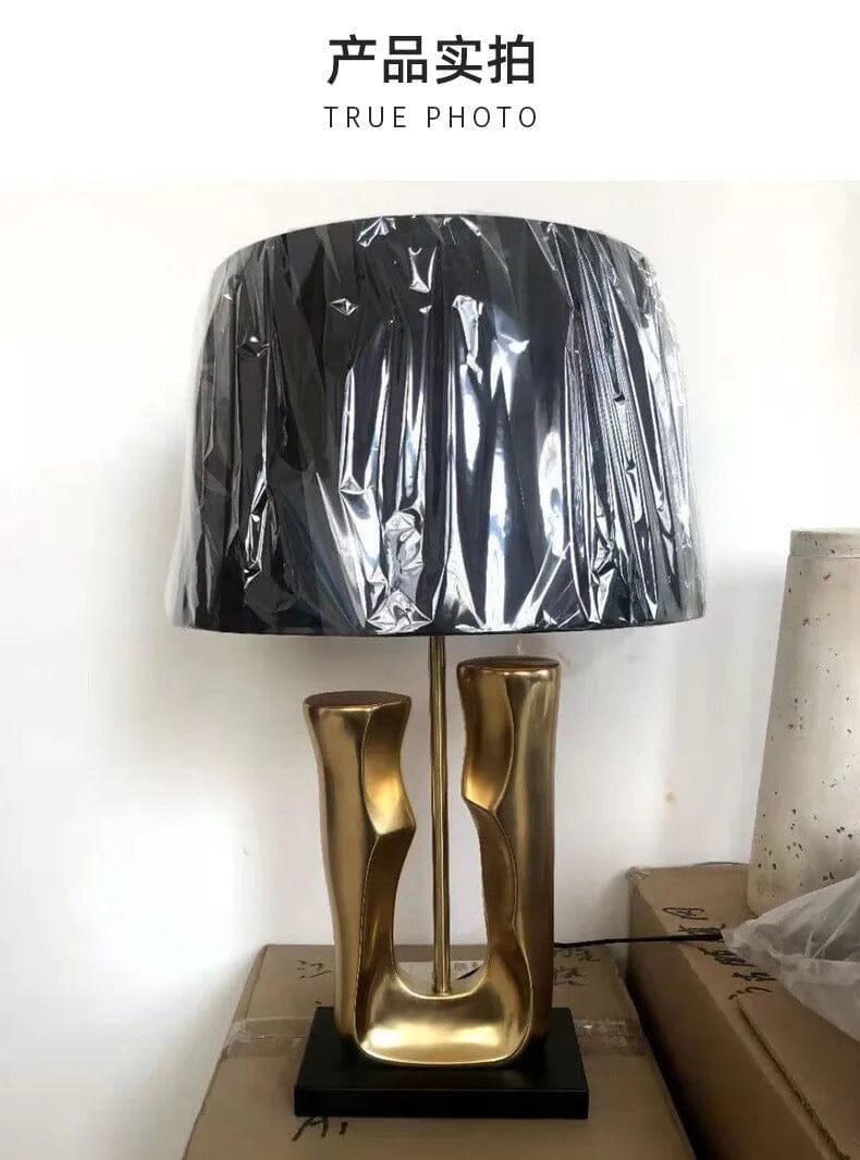 Aura Trunk Table Lamp With Marble Accent And Gold Trim