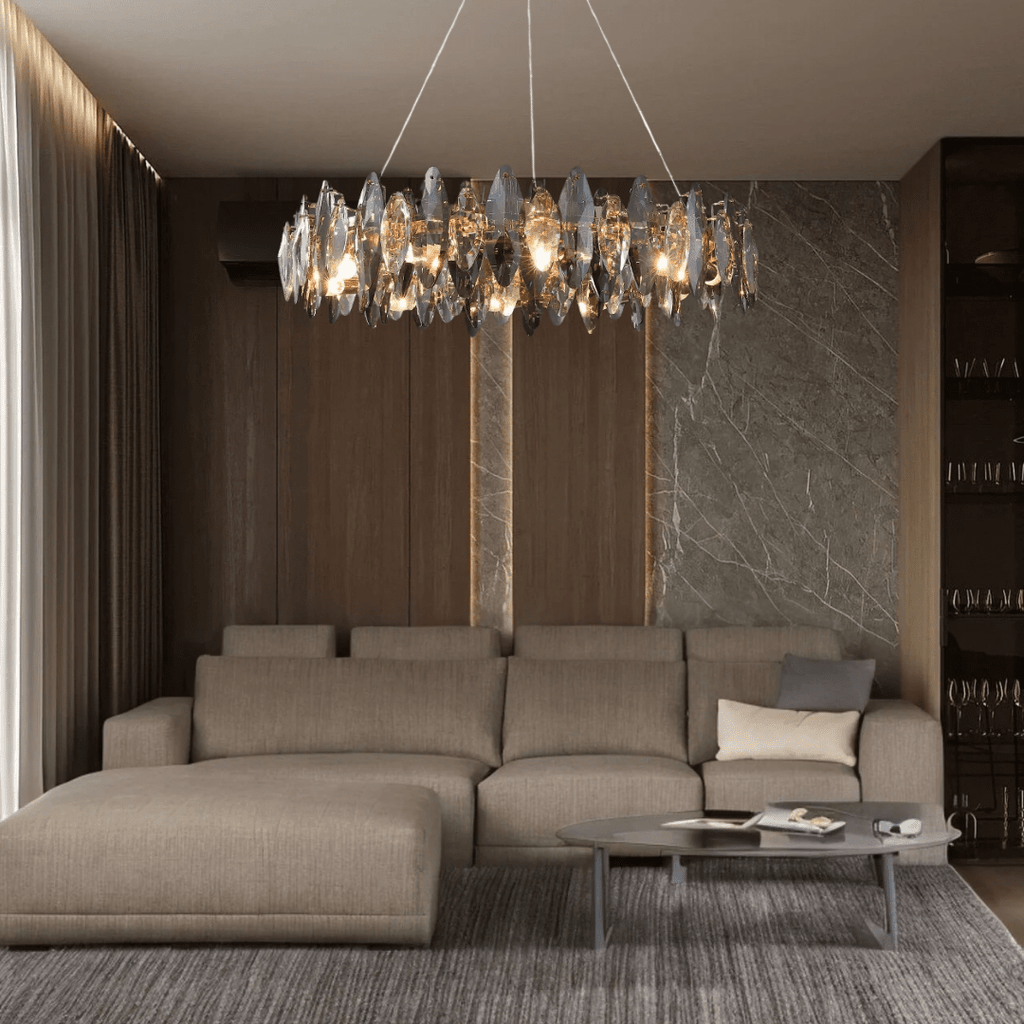Lampadario a Foglia di Cristallo Nordico Aurelia dalla Collezione Lumen