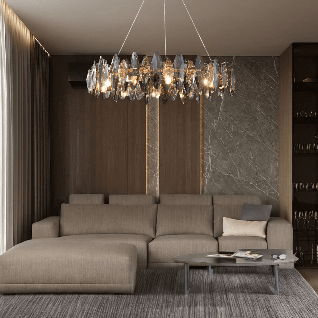 Lampadario a Foglia di Cristallo Nordico Aurelia dalla Collezione Lumen