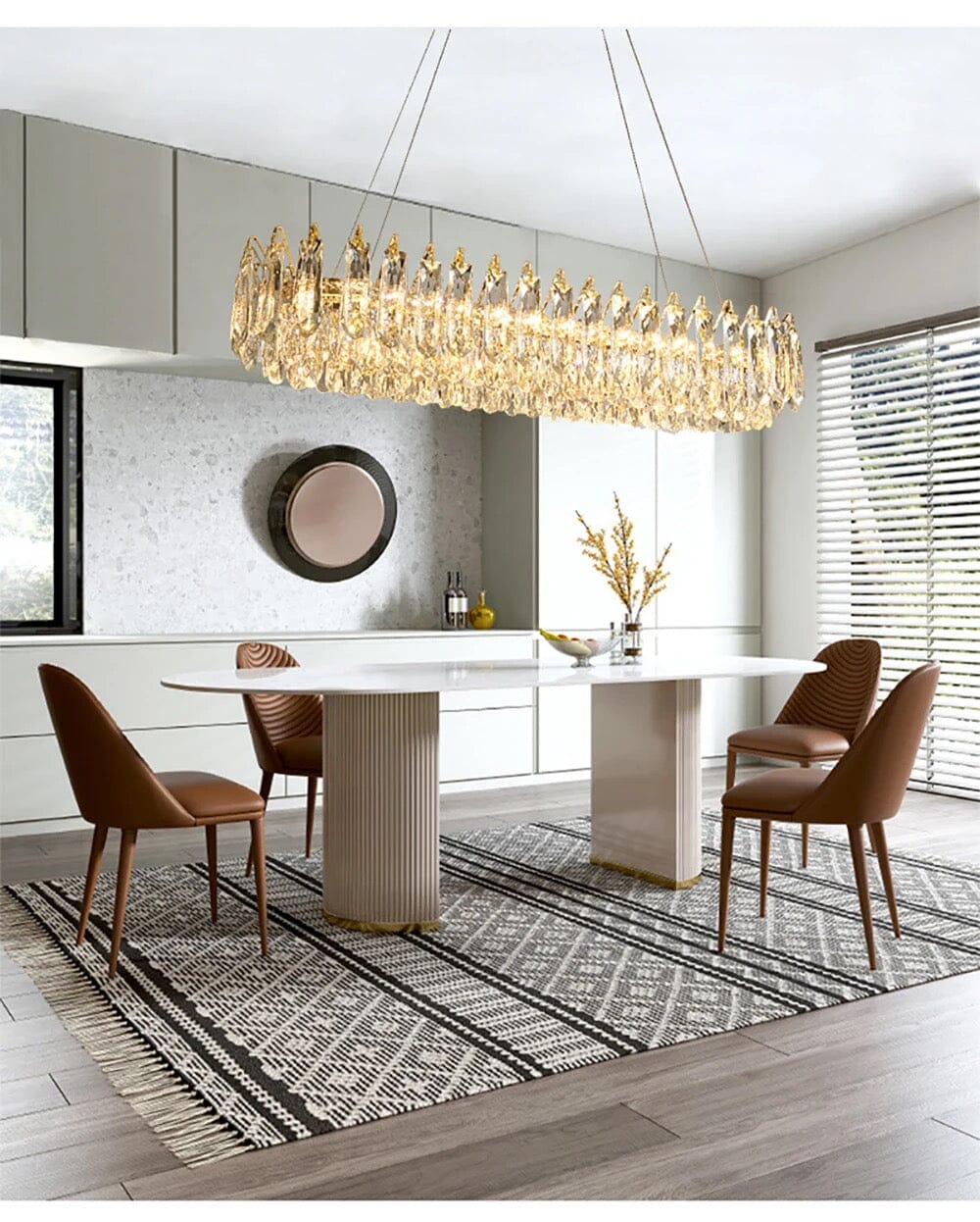 LumaAura krystalltaklampe med gull- eller kromfinish for moderne rom