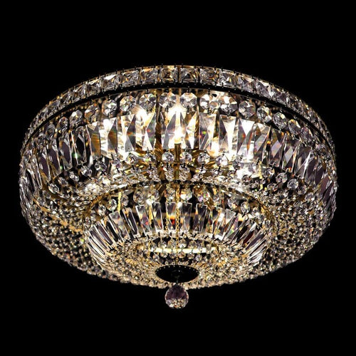 Lámpara de araña Astra Lumen de cristal y latón para iluminación elegante del hogar