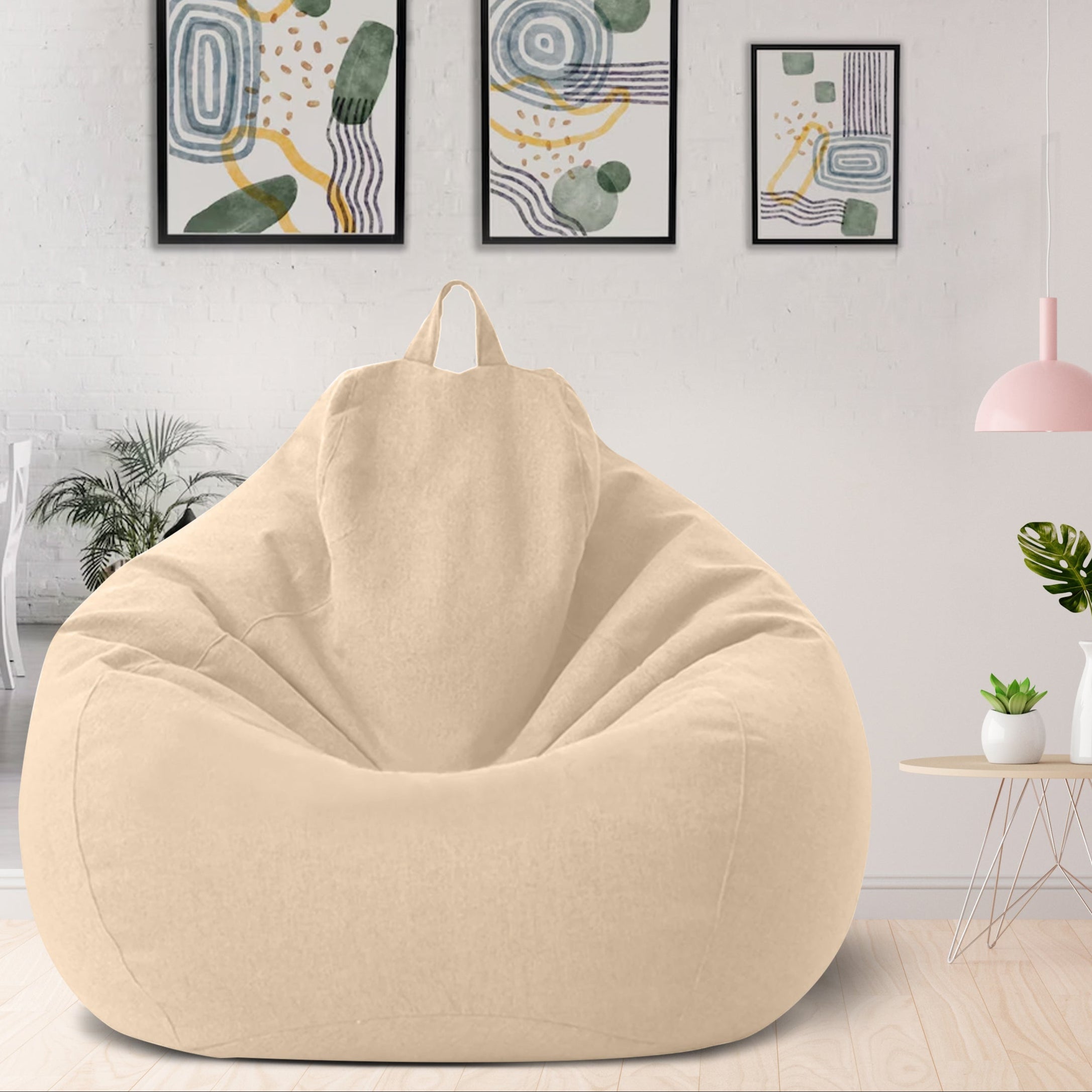 Pouf a sacco in lino stile divano per comfort moderno ed ergonomico