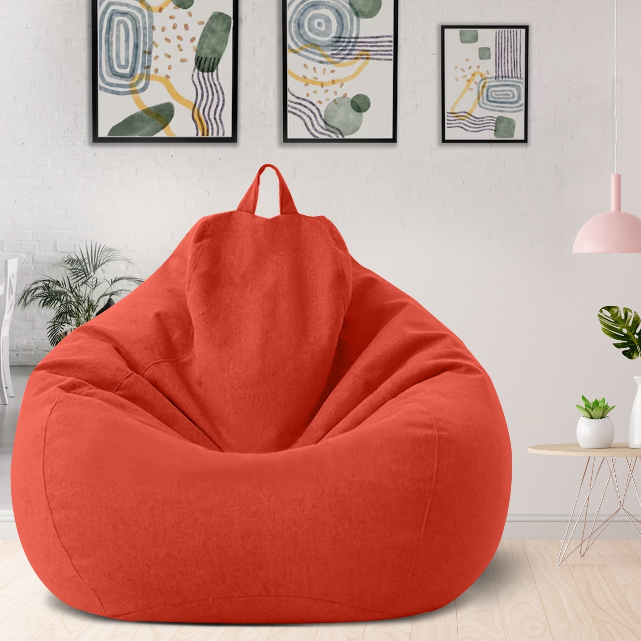 Pouf a sacco in lino stile divano per comfort moderno ed ergonomico