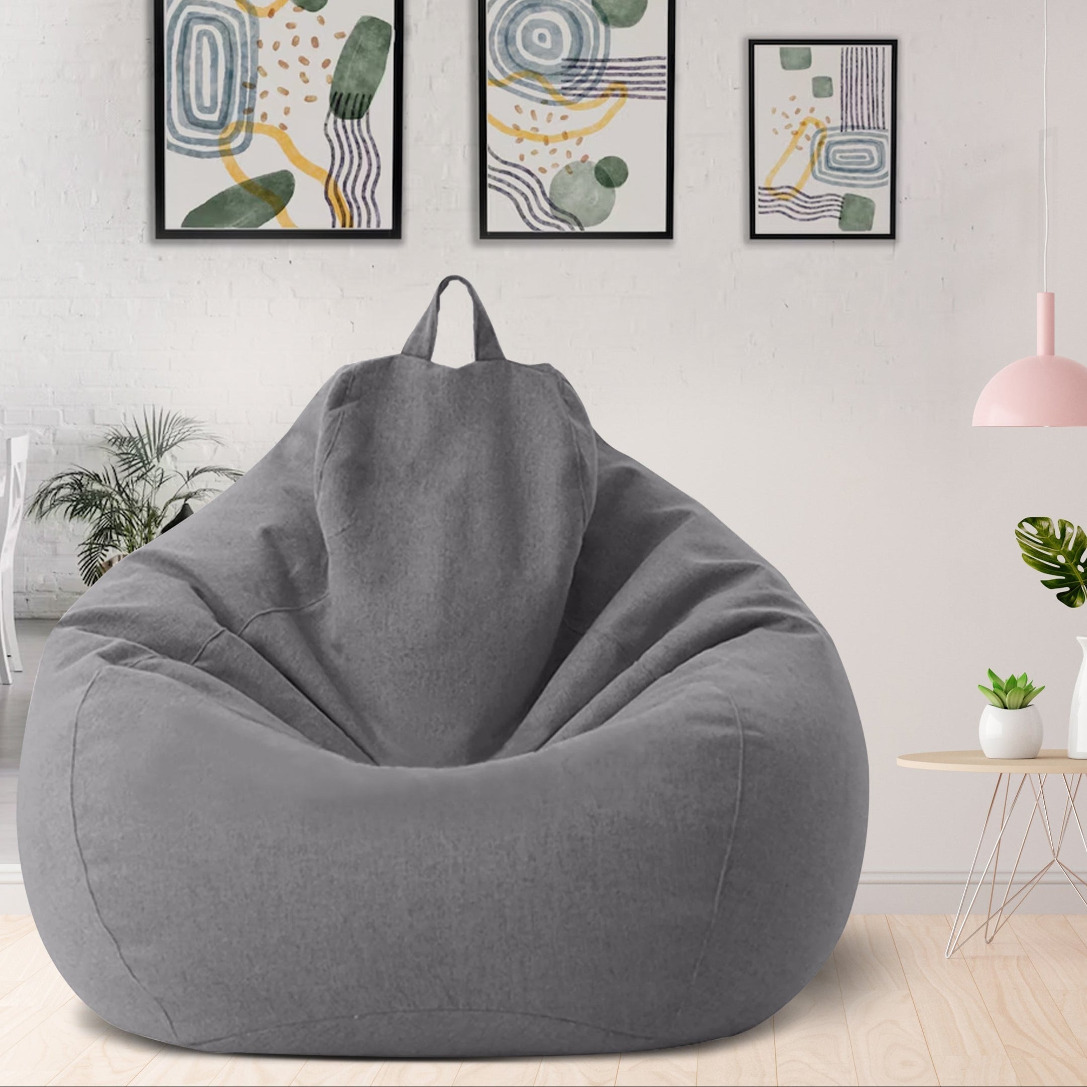 Pouf a sacco in lino stile divano per comfort moderno ed ergonomico