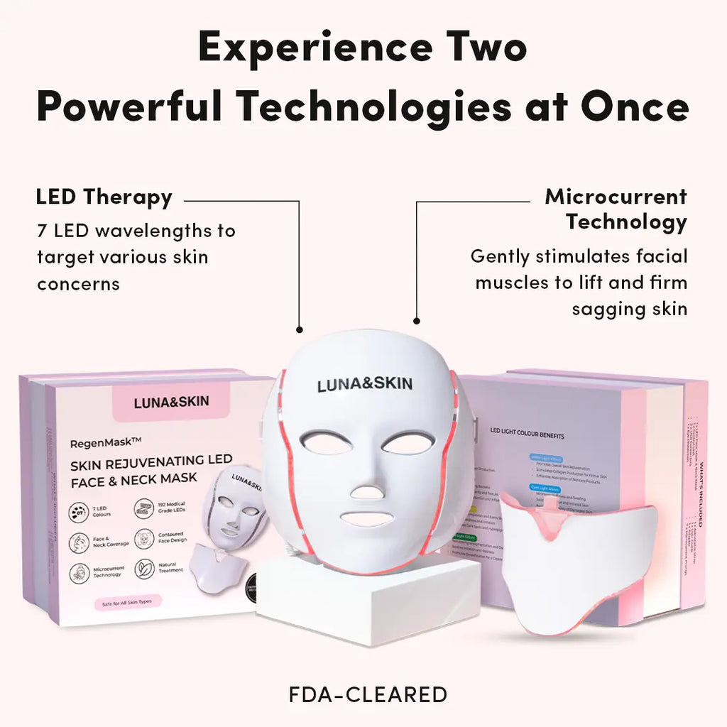 NovaGlow RegenMask LED Face and Neck Skin Rejuvenation Mask for Home Use