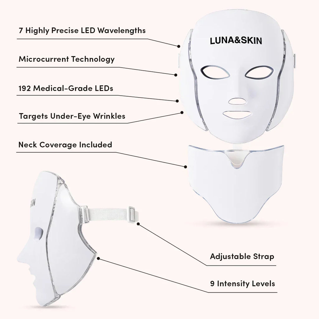 NovaGlow RegenMask LED Face and Neck Skin Rejuvenation Mask for Home Use