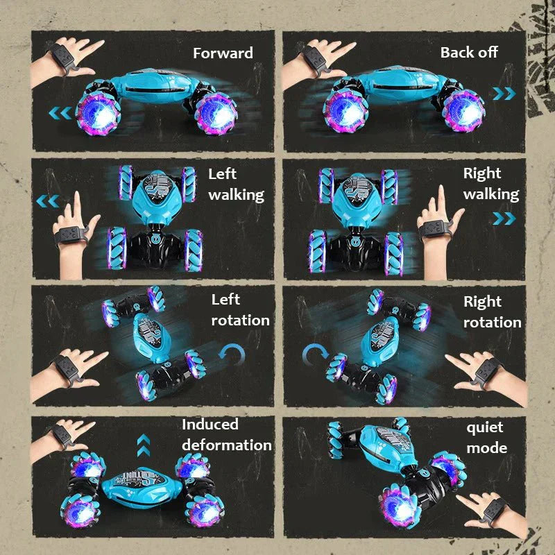 FluxRover Remote Control Car With LED Illumination, Gesture Sensing, And 360 Degree Turn