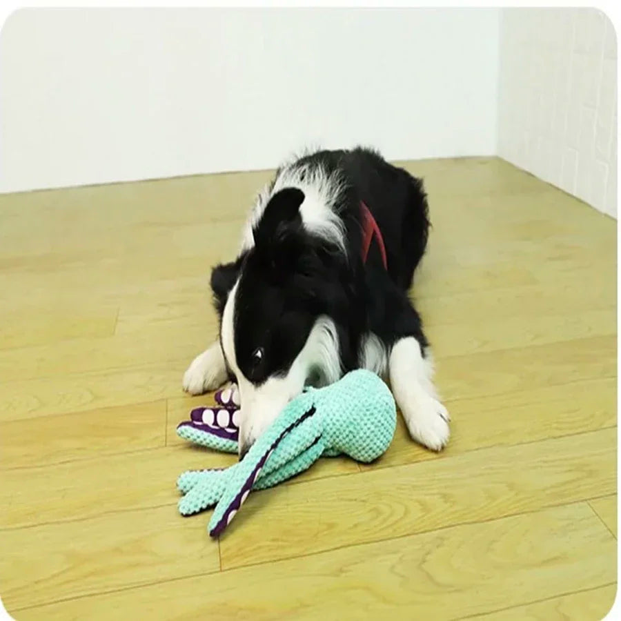 Octobounce-leksak Mjuk plyschhund med hållbart ljud