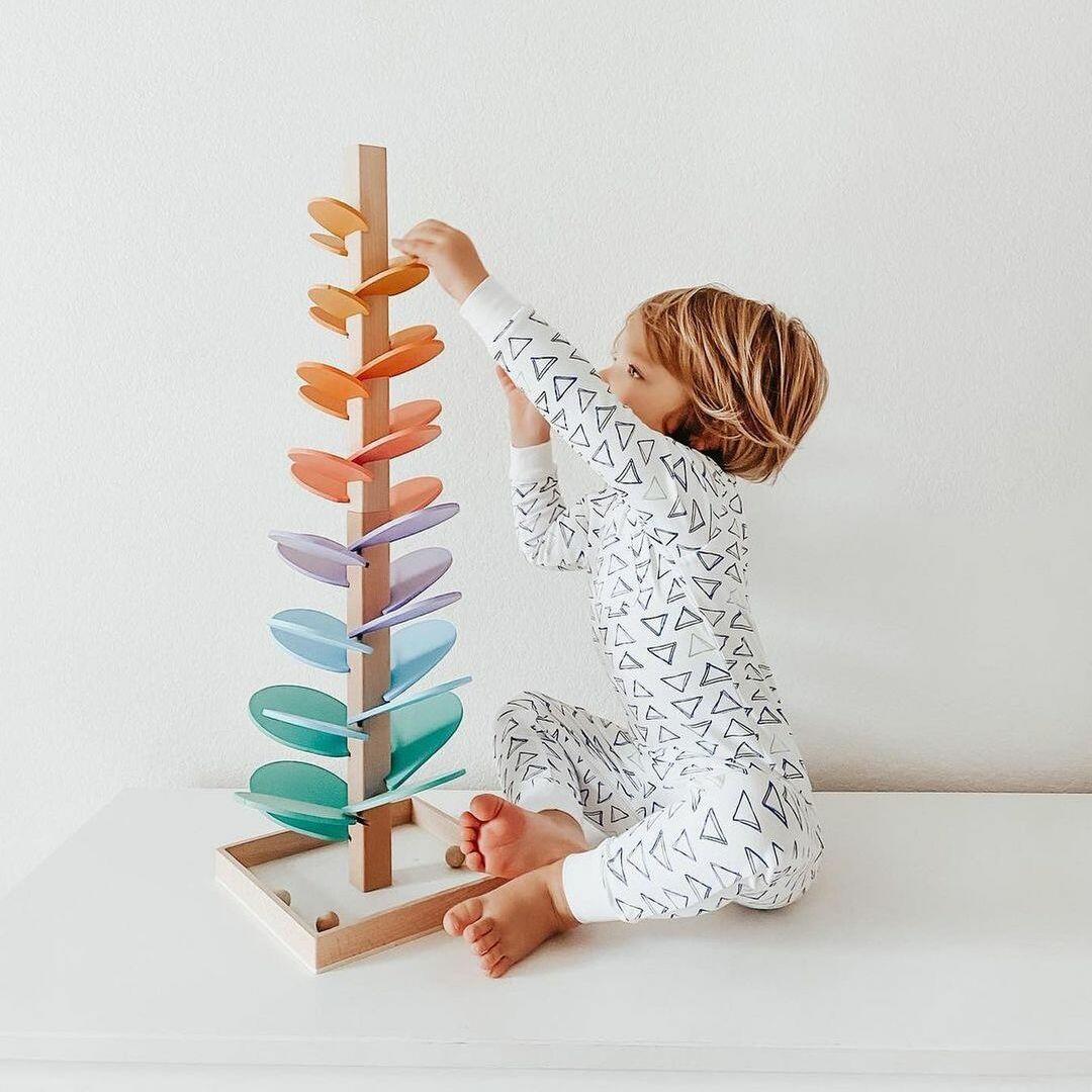 Torre de Sonidos de Madera Arcoíris para Aprendizaje Temprano y Juego Sensorial