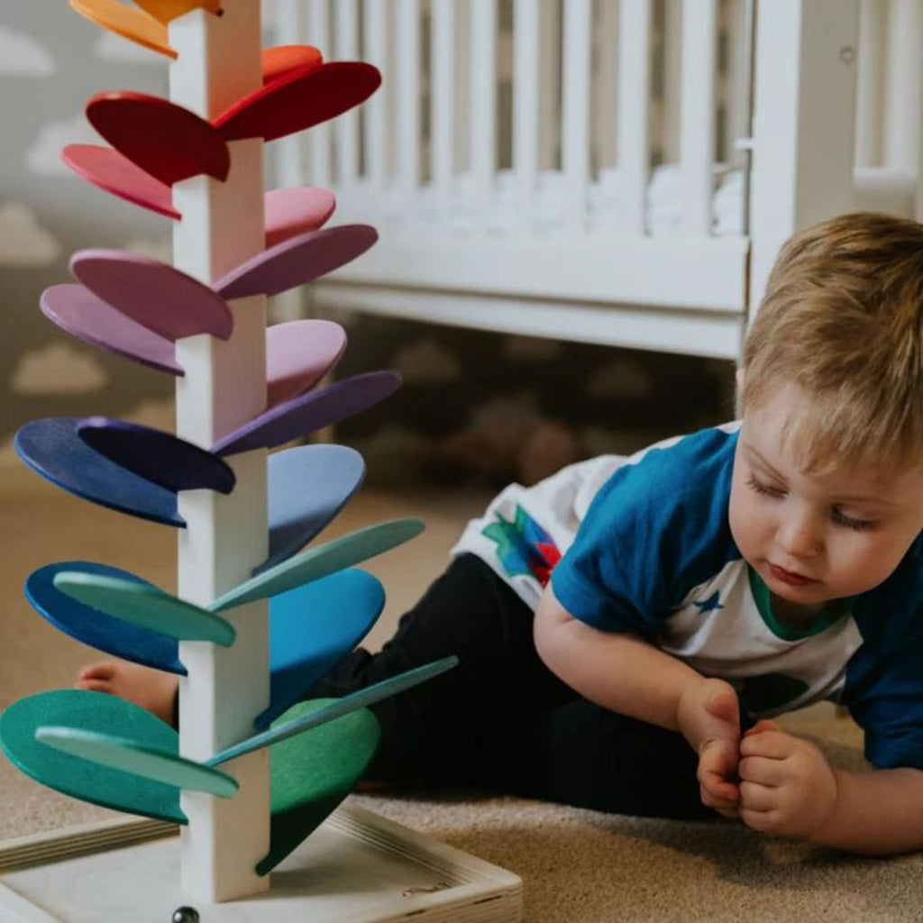 Torre de Sonidos de Madera Arcoíris para Aprendizaje Temprano y Juego Sensorial