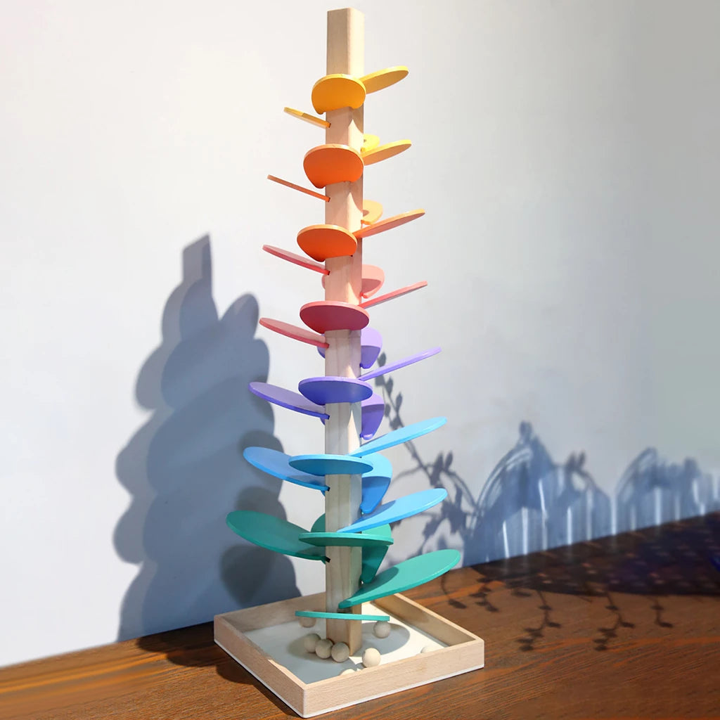 Torre de Sonidos de Madera Arcoíris para Aprendizaje Temprano y Juego Sensorial