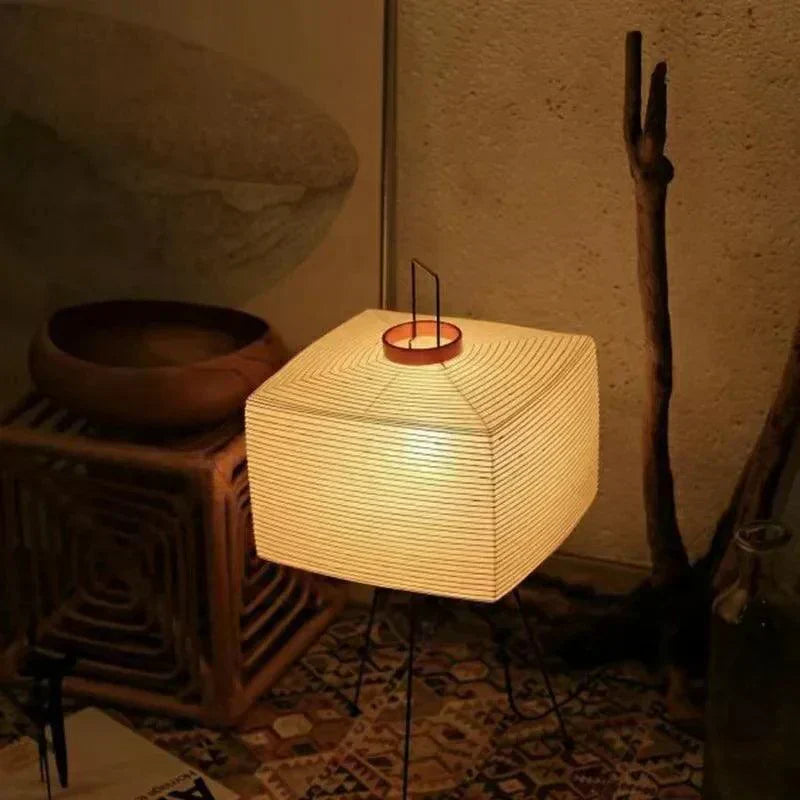 NovaLume Japandi Rice Paper Ambient Table Lamp for Living Room and Bedroom