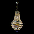 Lustre en cristal Orion avec finition laiton brossé