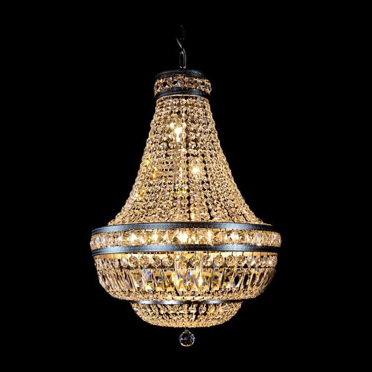 Lustre en cristal Orion avec finition laiton brossé