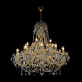 Lampadario Bohemien in Cristallo con Sedici Bracci in Vetro e Cristalli Scintillanti