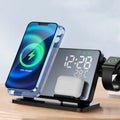 Reloj de Escritorio Tres en Uno con Base de Carga Rápida para iPhone, Apple Watch y AirPods