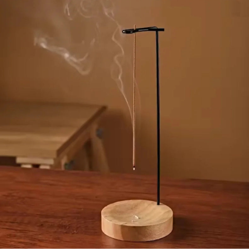 Zenscent håndlavet valnød røgelsesholder med elegant meditationsdekoration
