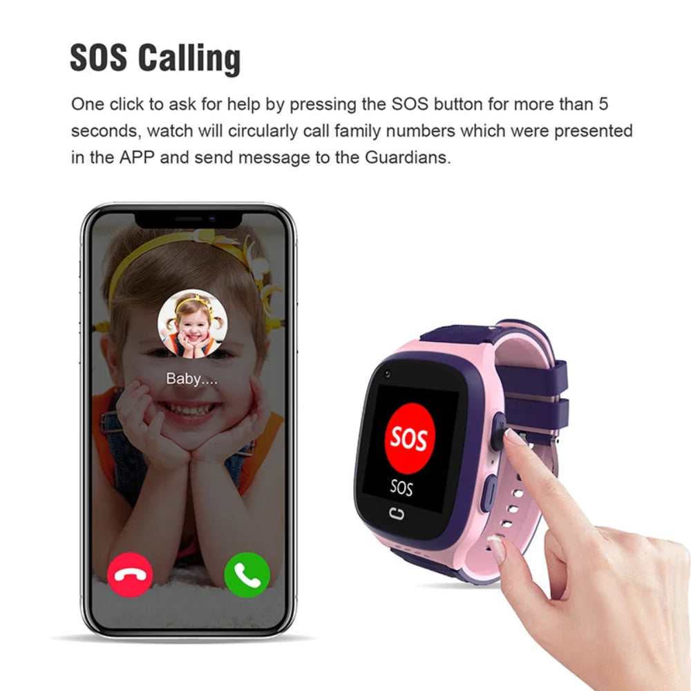 Kids GPS Watch With Waterproof Screen And Integrated Camera