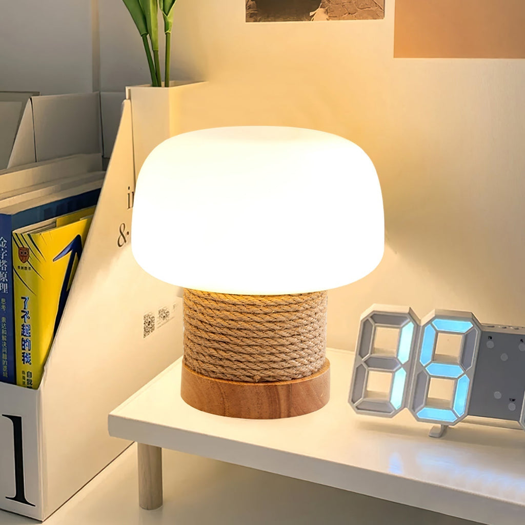 LumaNova Modern Minimalist LED Masa Lambası Ahşap Tabanlı