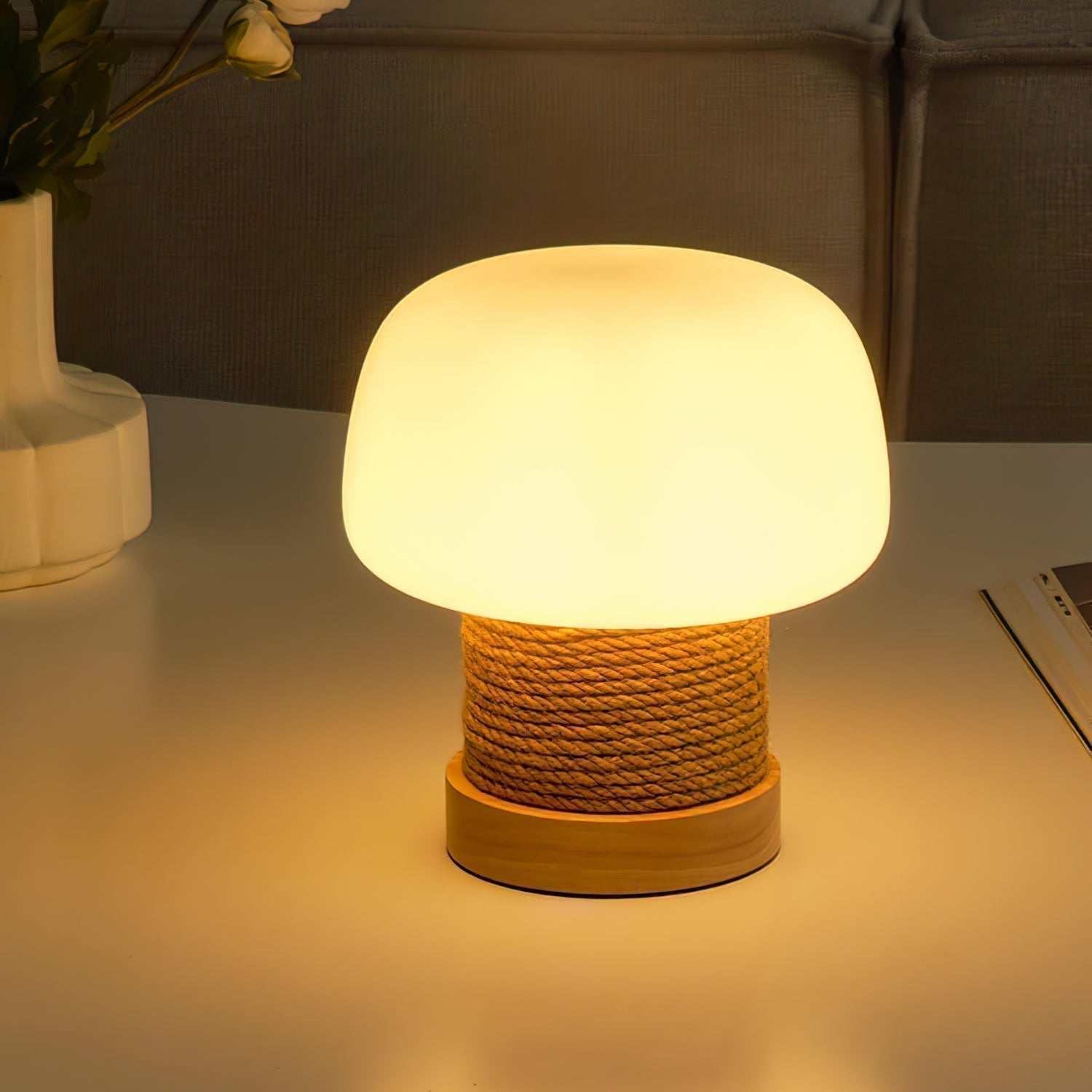 LumaNova Modern Minimalist LED Masa Lambası Ahşap Tabanlı