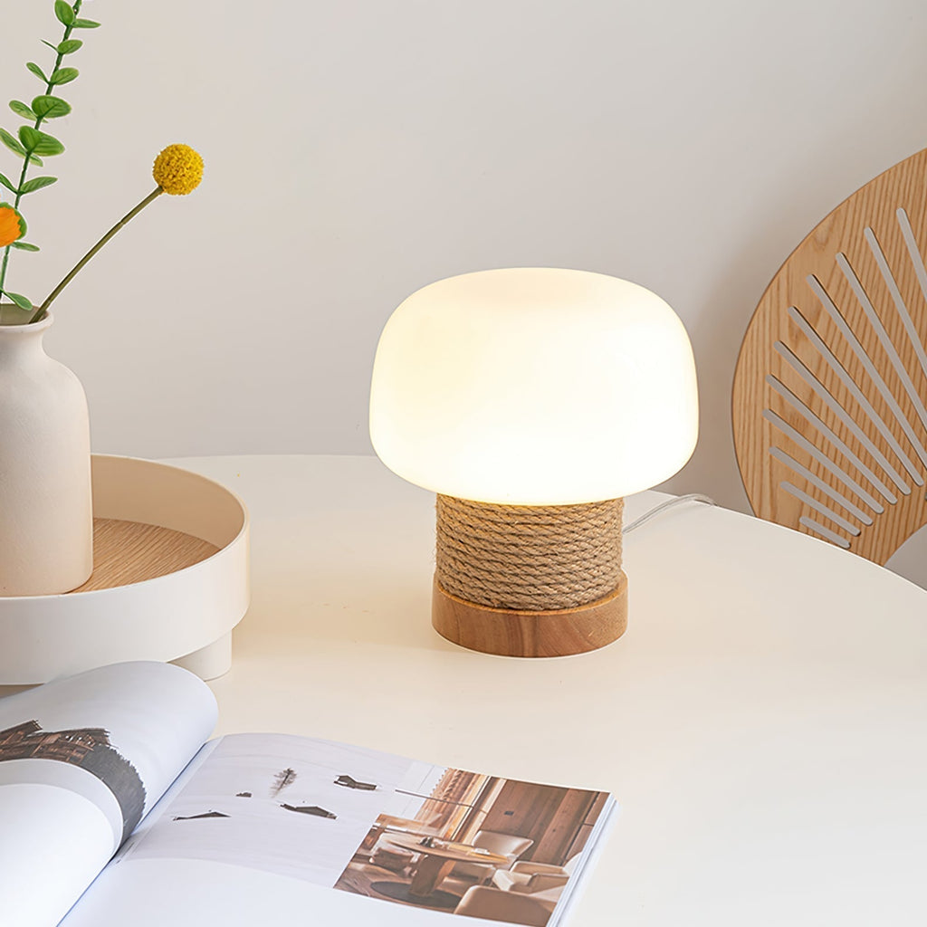 LumaNova Modern Minimalist LED Masa Lambası Ahşap Tabanlı