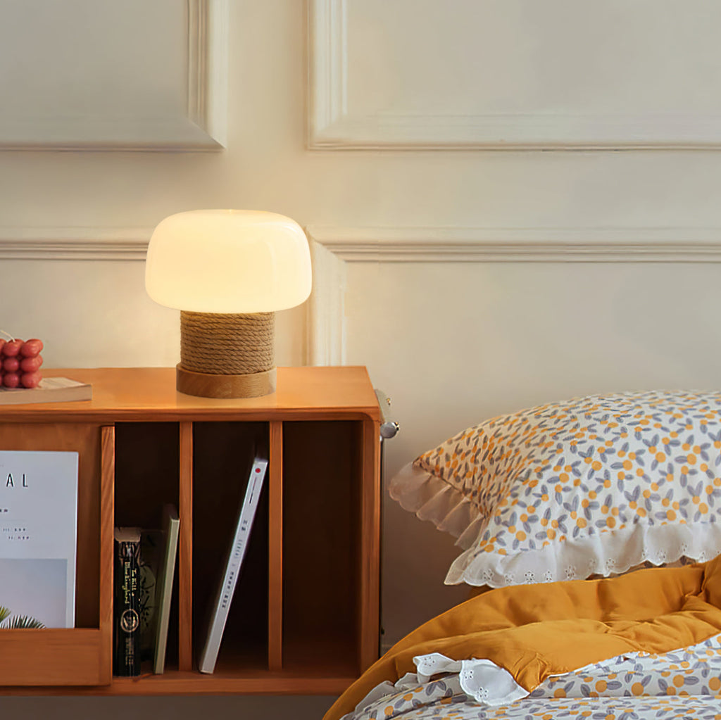 LumaNova Modern Minimalist LED Masa Lambası Ahşap Tabanlı