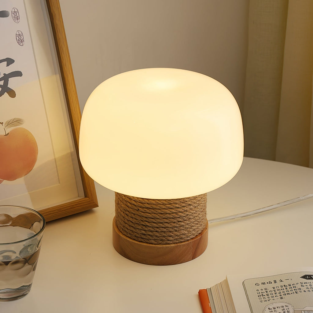 LumaNova Modern Minimalist LED Masa Lambası Ahşap Tabanlı