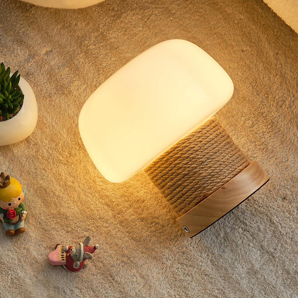 LumaNova Modern Minimalist LED Masa Lambası Ahşap Tabanlı
