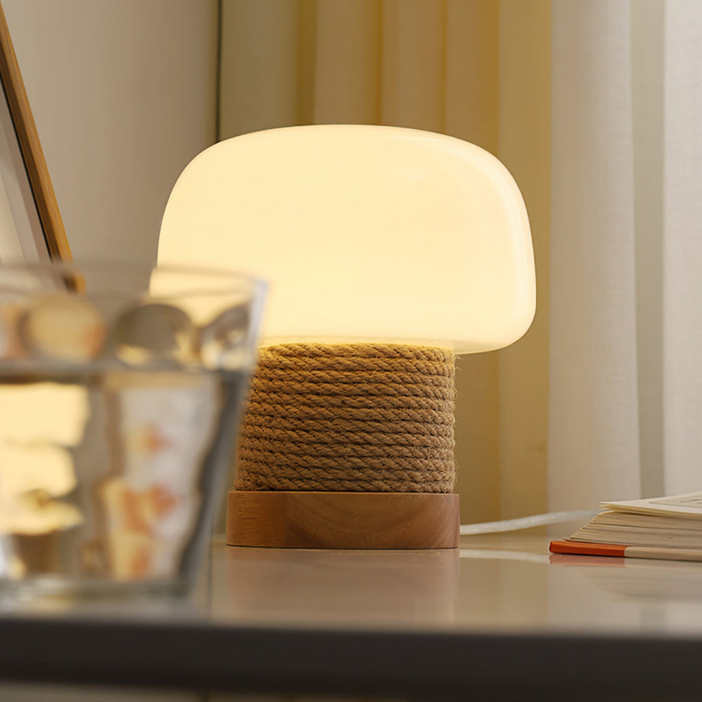 LumaNova Modern Minimalist LED Masa Lambası Ahşap Tabanlı